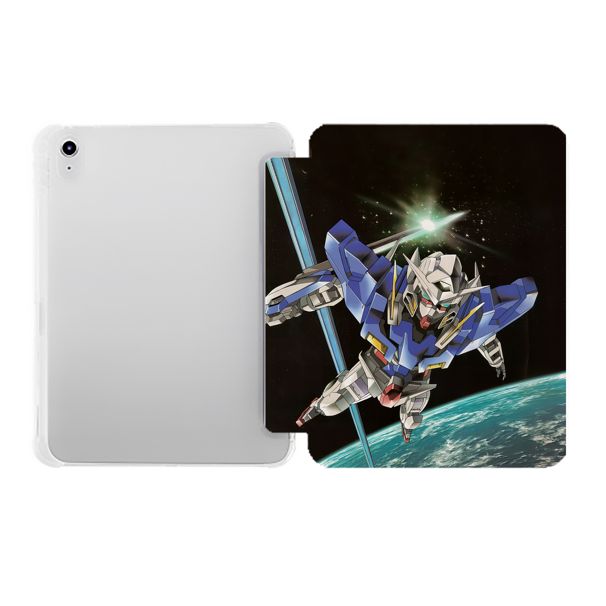 （画像用） 機動戦士ガンダム Mobile Suit Gundam IPad ケース ペン収納付き 三つ折りスタンド PUレザー×シリコン 対応機種9.5/10.5/10.9インチ